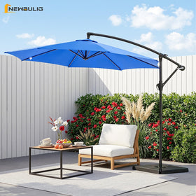 NEWBULIG offset cantilever design provides spacious shade beneath