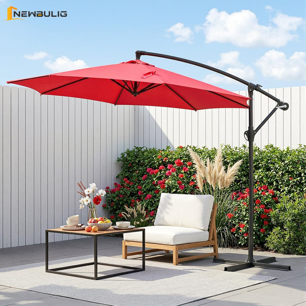 NEWBULIG crank mechanism shows easy tilt and height adjustment