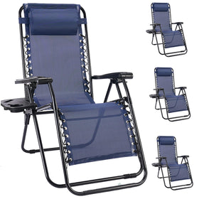 NEWBULIG Zero Gravity Chair front view shows sturdy alloy frame for outdoor seating