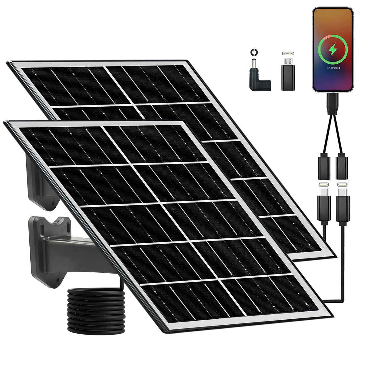NEWCONNY 16W solar panel with Type-C dual connection for versatile charging
