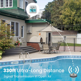 Newentor thermometer uses a low-power chip to save energy during pool sessions.