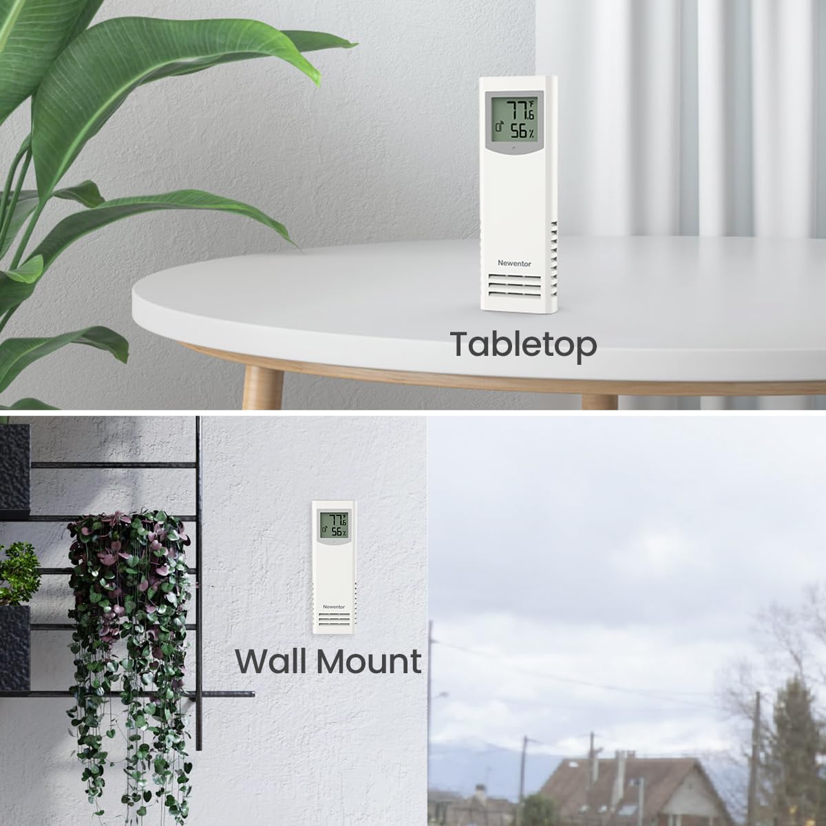 Newentor Q7 Q8 reads indoor and outdoor temps and humidity for awareness
