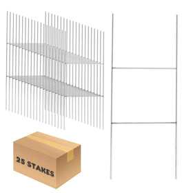 Newflager 25-pack H-stakes assembly view showing durable galvanized steel for signs