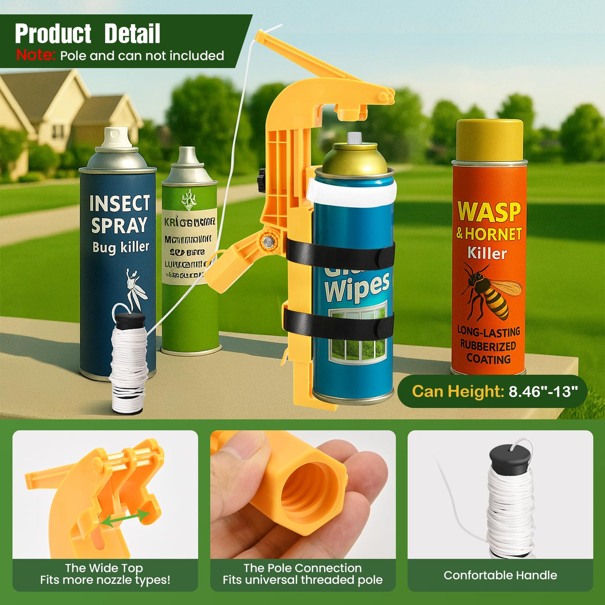 NEWFLY adaptor fixed wings and velcro ensure stable spray during operation.