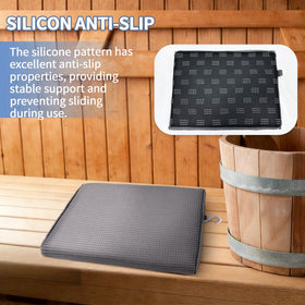 Newivi 2-pack sauna seat cushions gray 4D textile breathable design for airflow.