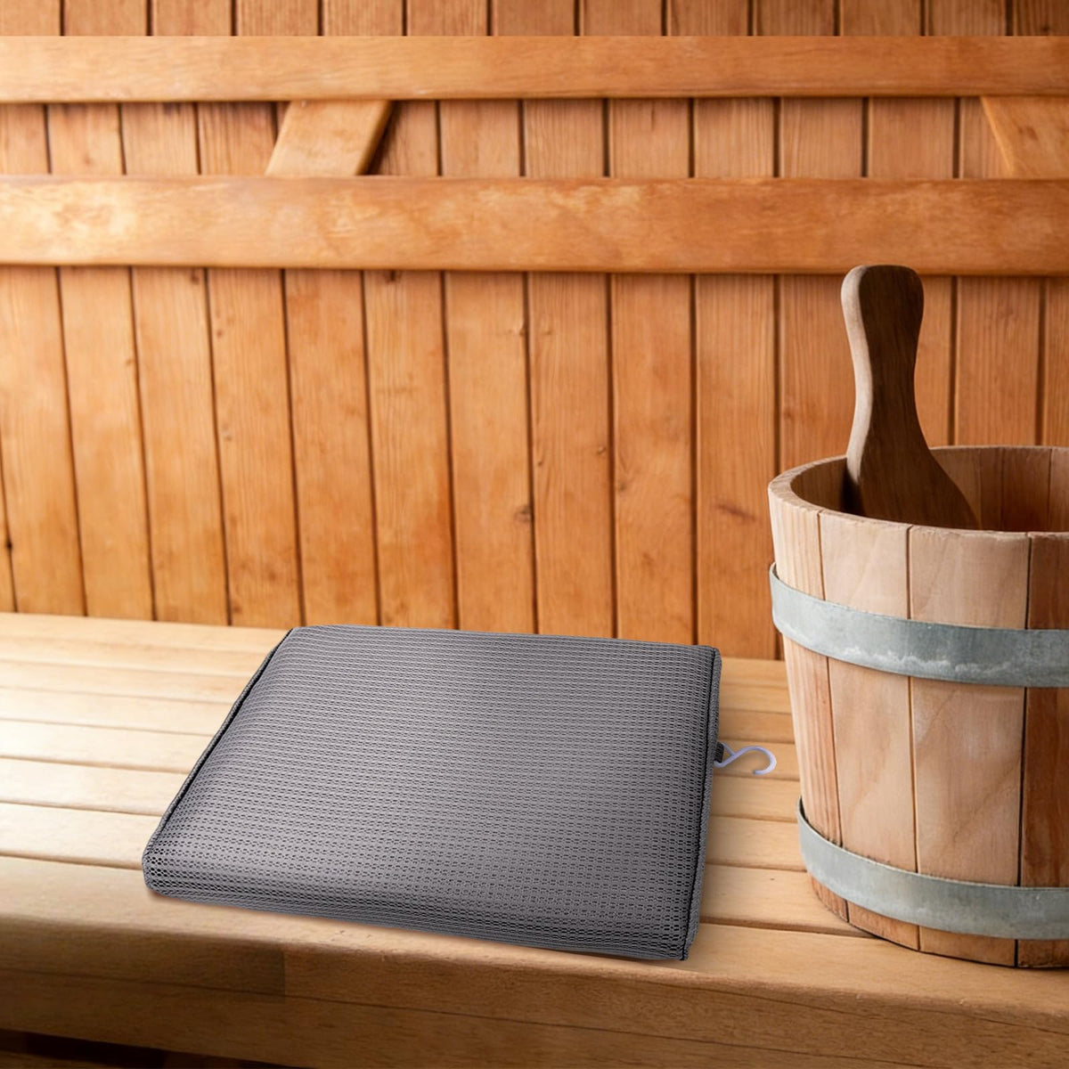 Newivi 2-pack sauna seat cushions gray dual-use kit for infrared sauna and spa.