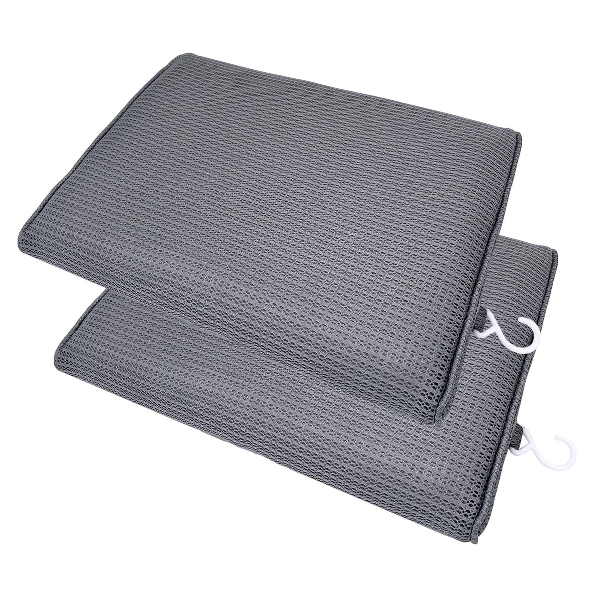Newivi 2-pack sauna seat cushions gray fabric close-up showing durable polyester for long wear.
