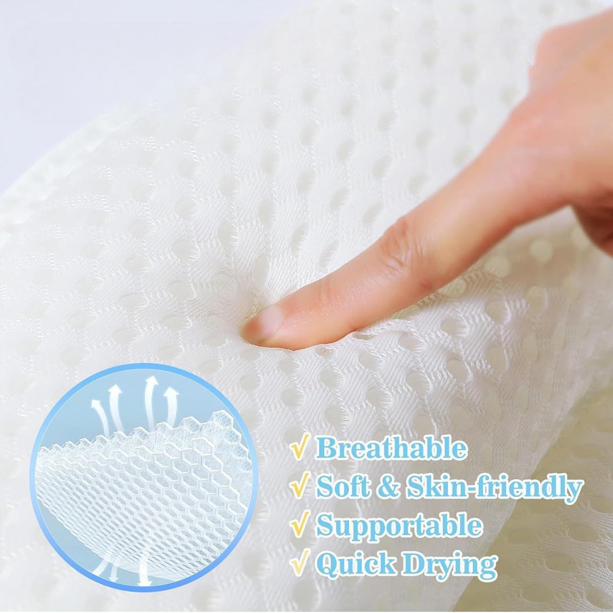 Newivi 2-pack sauna seat cushions gray anti-slip silicone bottom prevents slipping.
