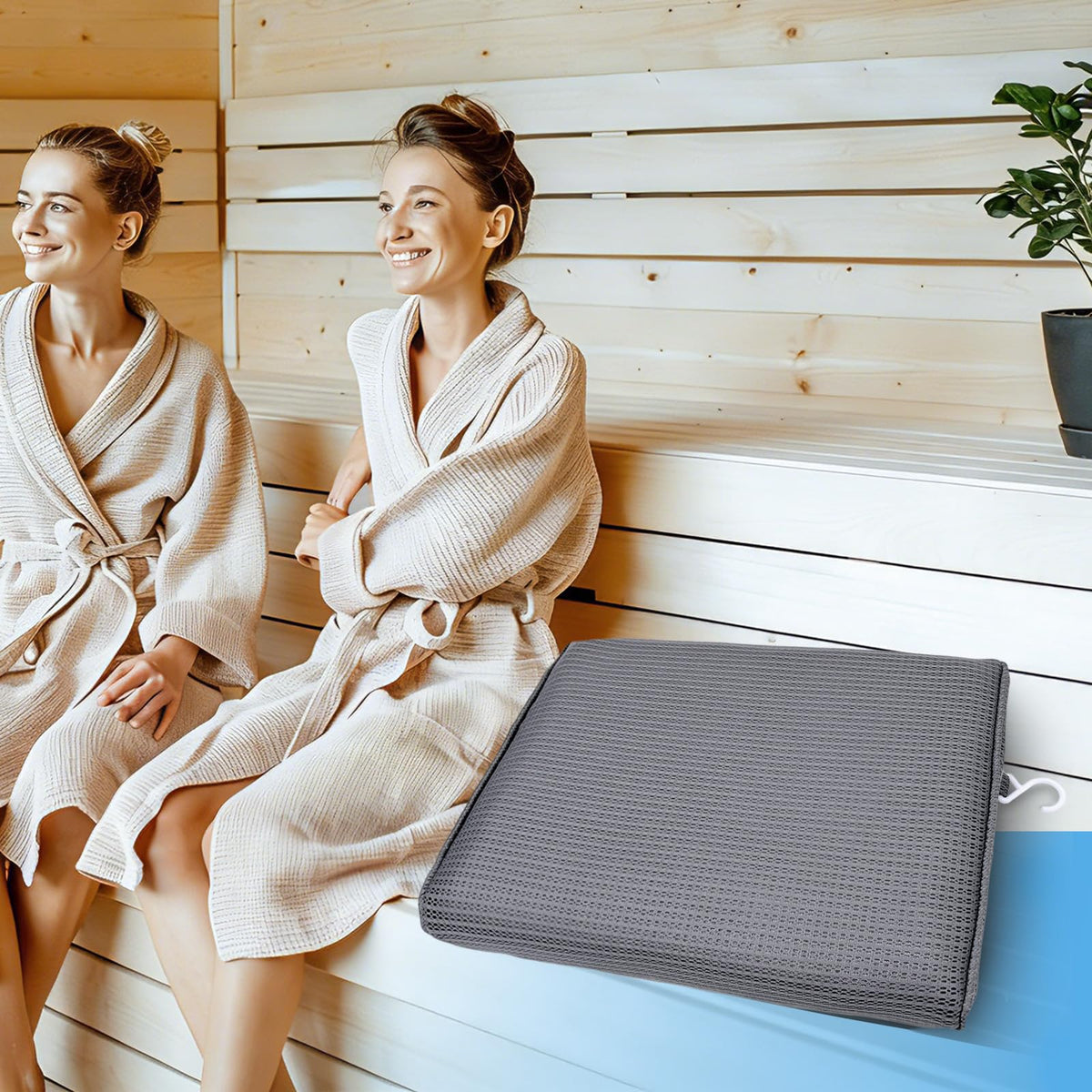 Newivi 2-pack sauna seat cushions gray waterproof feature keeps seating area cleaner.