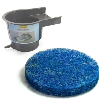 NEWKE filter mat demonstrating debris capture for TetraPond filters and improved water clarity.