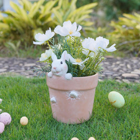 Newman House Studio Easter bunny pot front view, ideal for spring decor and small plants.