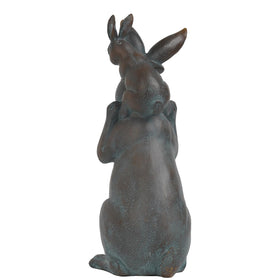 Newman House Studio Father with Baby Bunny figurine adds a tender garden moment.