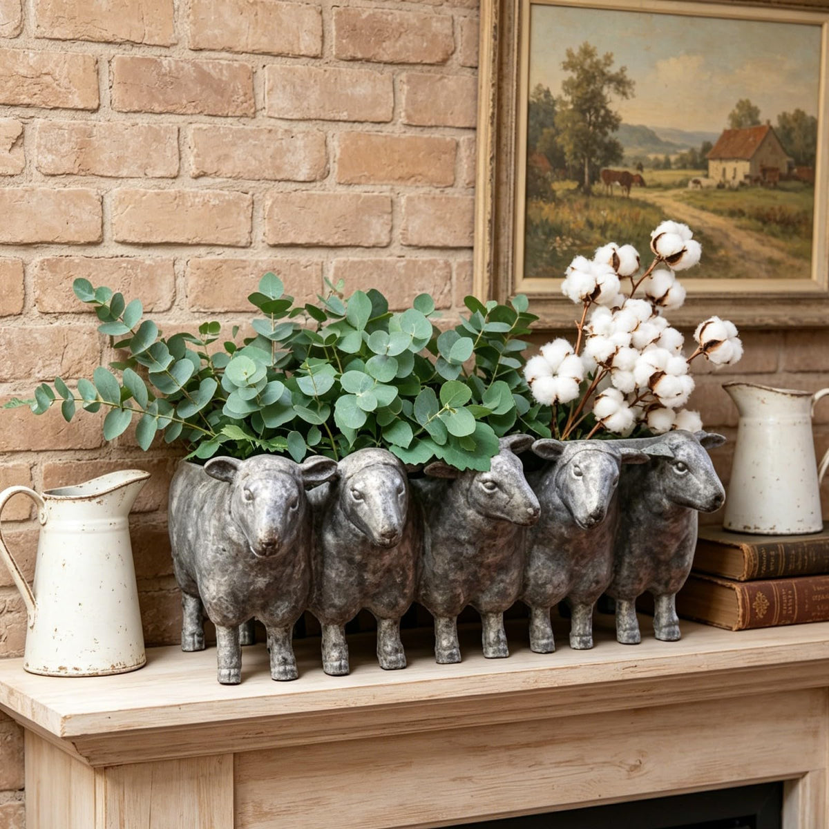 Newman House Studio Resin Sheep Planter table top display for living spaces