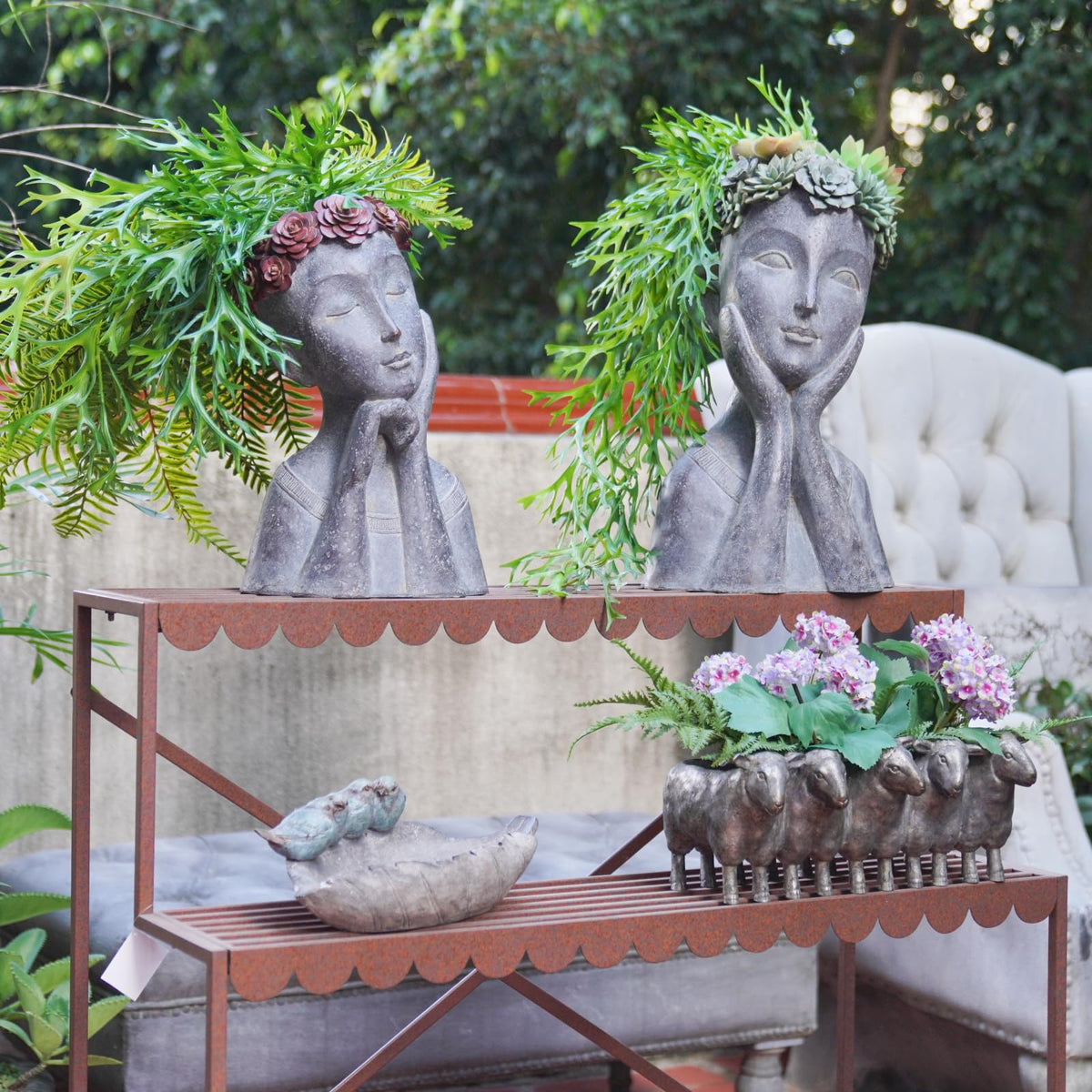 Newman House Studio Resin Sheep Planter on windowsill adds character