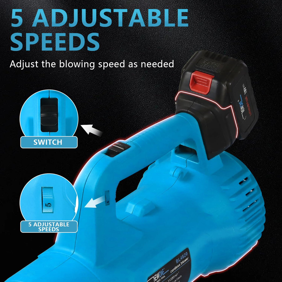 NewOne Big Leaf Blower includes two batteries and a charger for extended use.