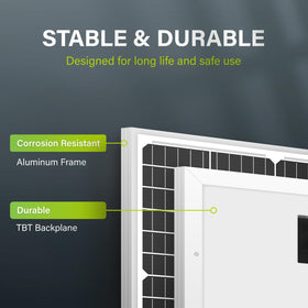 Newpowa 10BB 35W panel mounting holes, quick installation for DIY off-grid projects.