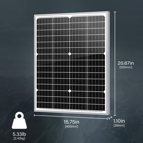 Newpowa 10BB 35W panel side view, compact design for easy RV or boat mounting.