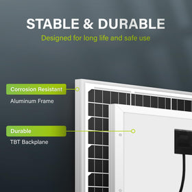 Newpowa 20W 12V panel preattached wires simplify quick RV setup
