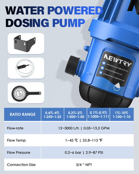 NEWTRY fertilizer injector with 3/4 inch NPT connection for easy installation