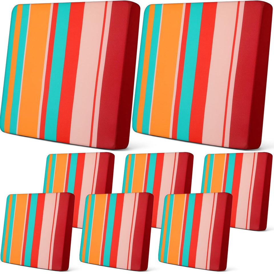 Newwiee 8pcs patio cushion cover set protects cushions with vibrant color