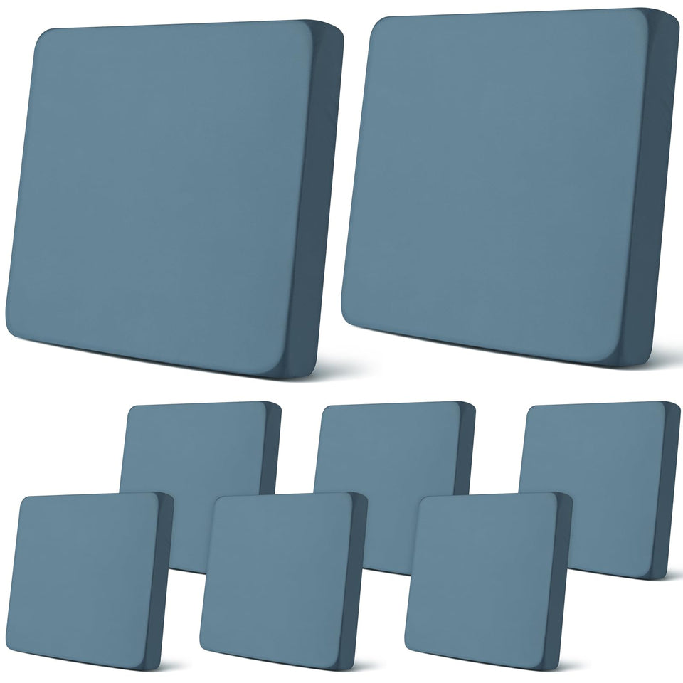 Newwiee 8Pcs Cushion Covers Pack protects cushions with stretch fabric