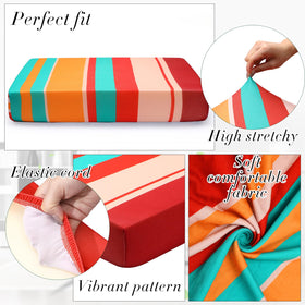 Newwiee colorful stripe cushion cover on sofa for stylish protection