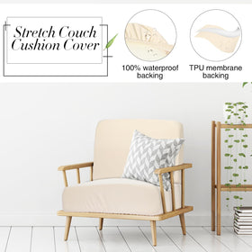 Newwiee beige cushion protector resistant to pet hair and spills.