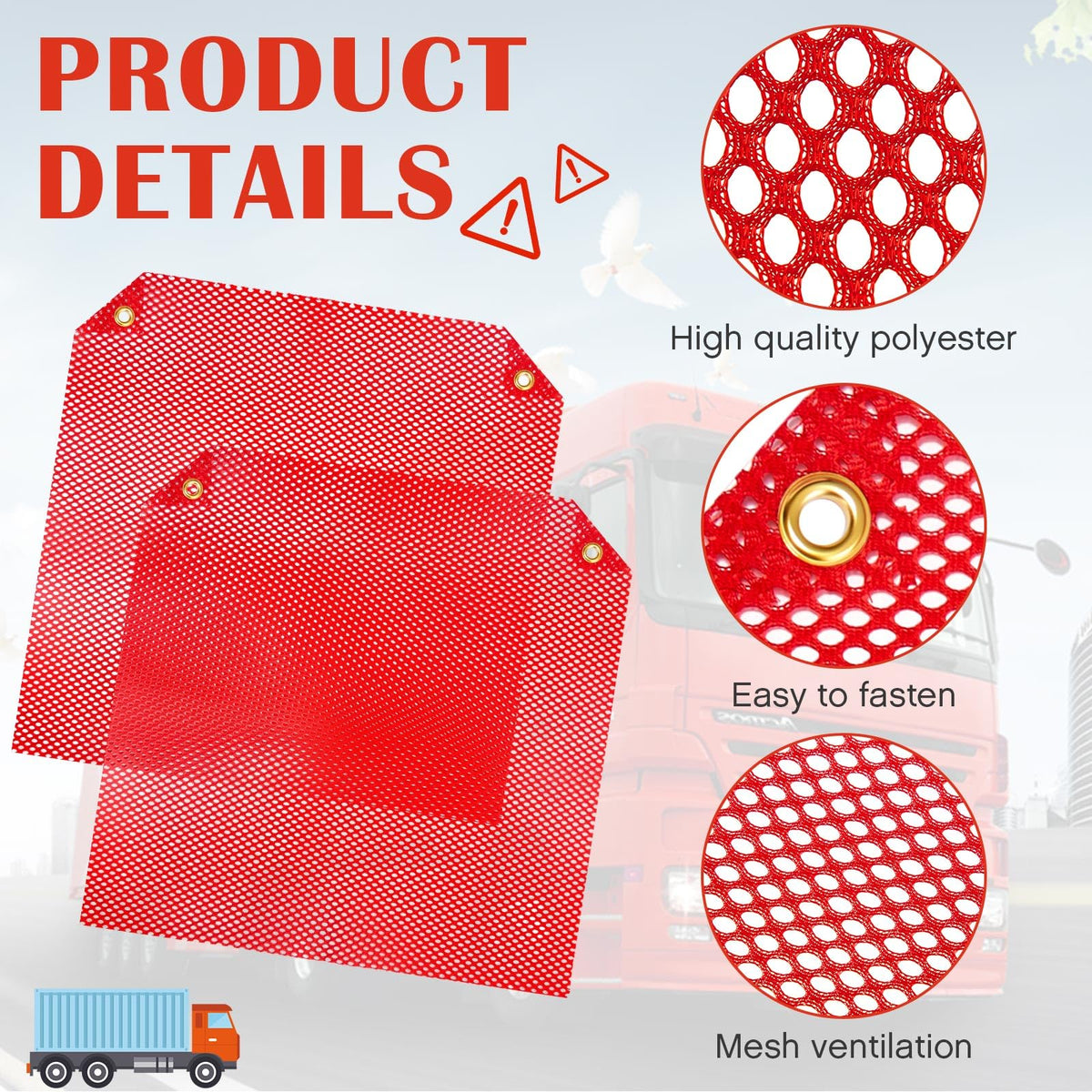Newwiee easy install flags with loops for quick attachment to trailers