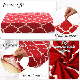 Newwiee elastic-fit cushion cover demonstrates easy installation.
