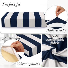 Newwiee elastic-fit navy cushion slipcover for versatile chairs.