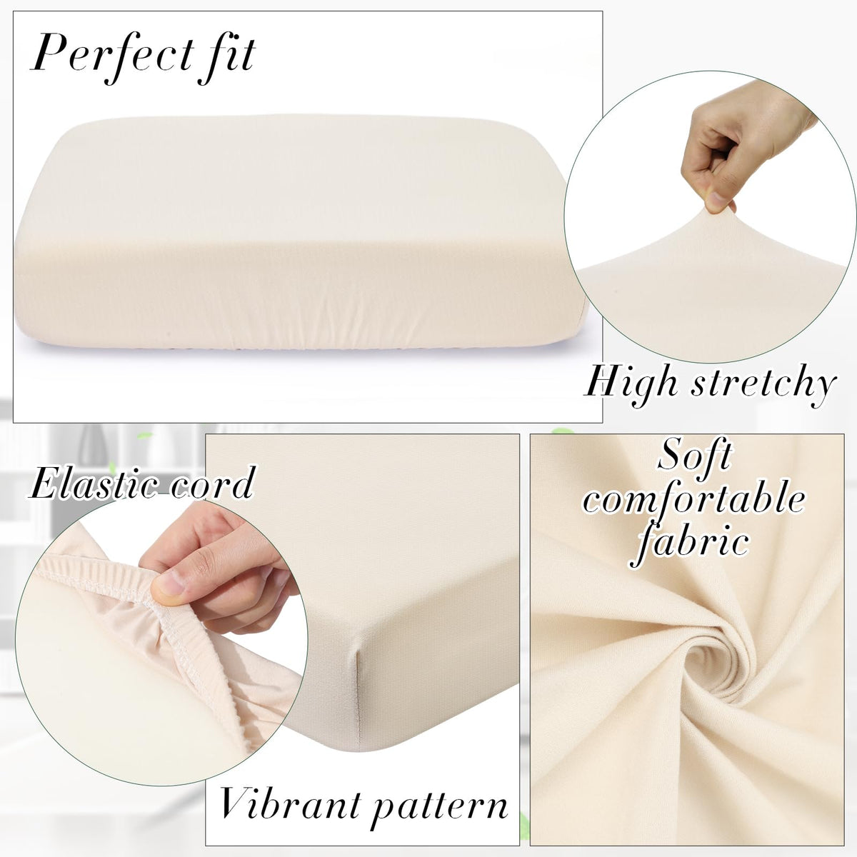 Newwiee elastic slipcover for easy install and quick room refresh.