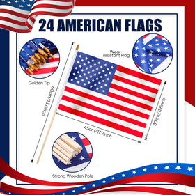 Newwiee handheld flag sticks 60 cm for easy waving in parades
