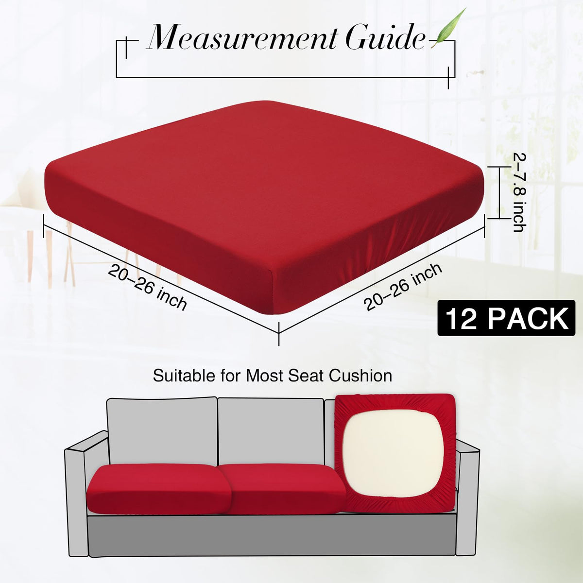Newwiee wine red outdoor cushion covers stretch for easy installation.