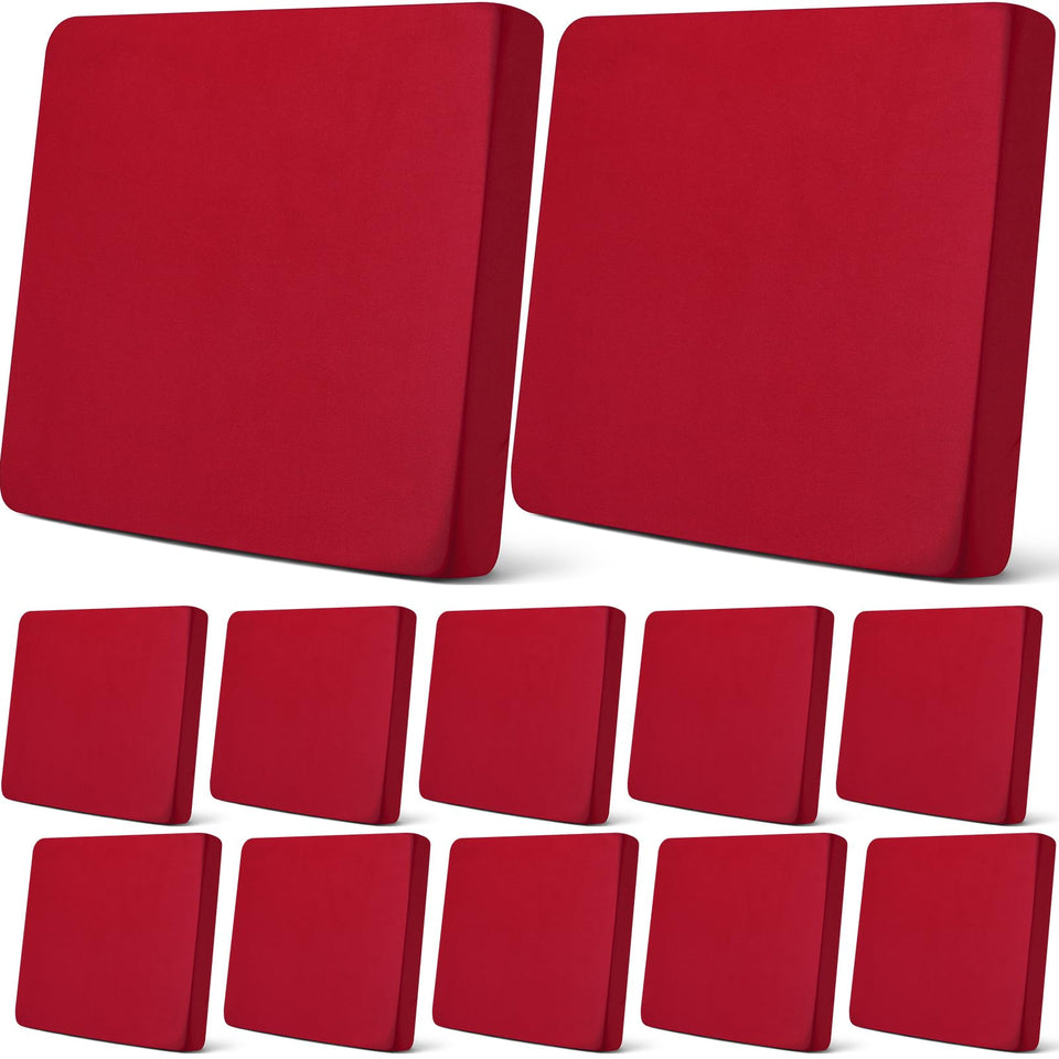 Newwiee 12-piece wine red outdoor cushion covers protect cushions from spills.