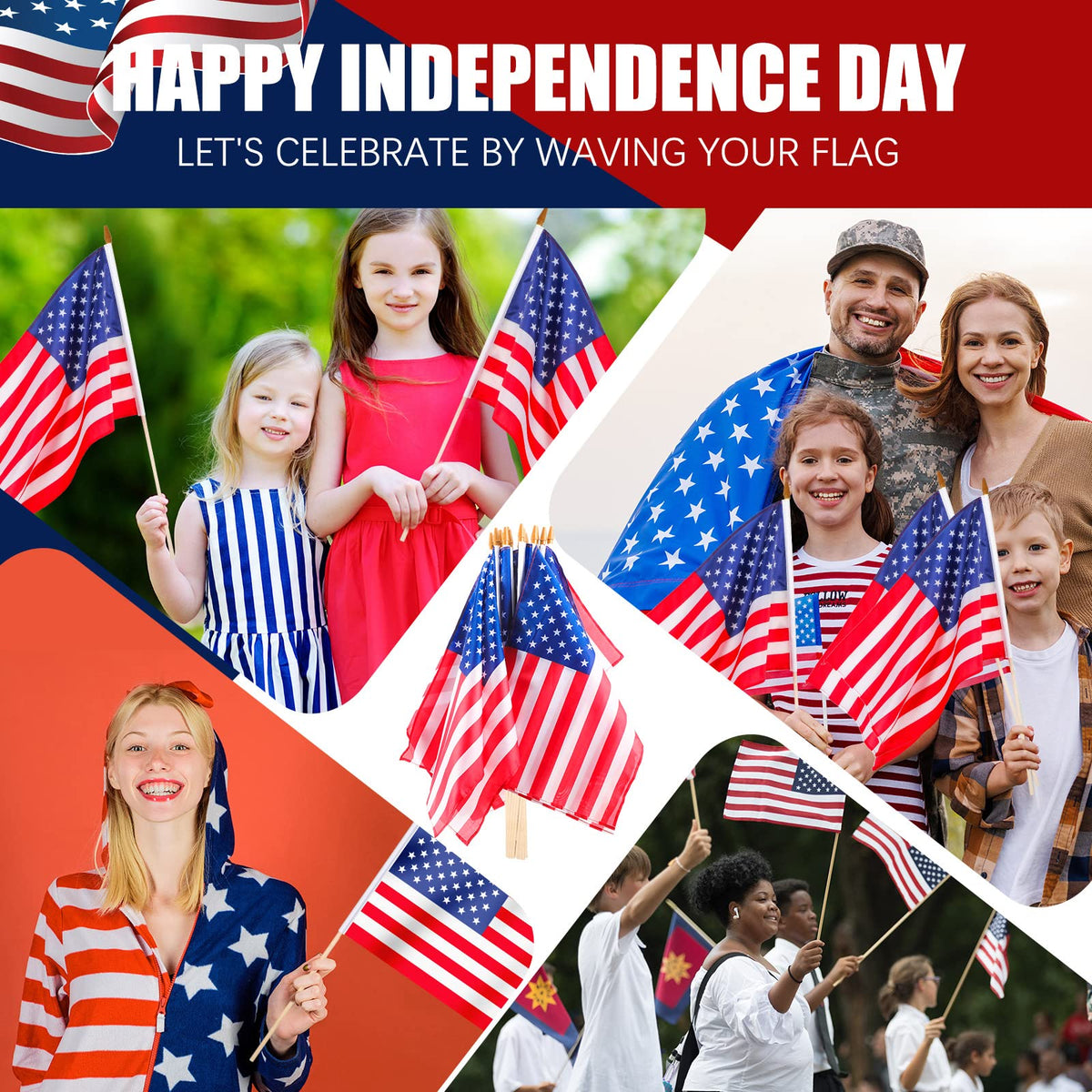 Newwiee durable polyester USA flags for outdoor weather resistance