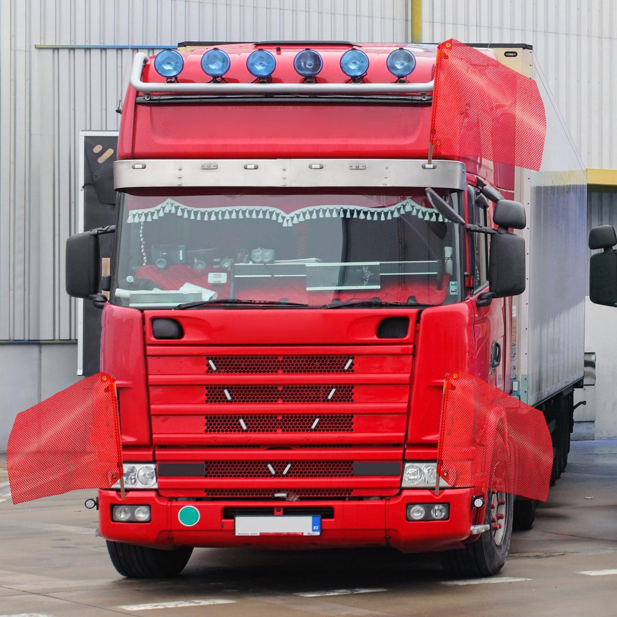 Newwiee red safety flag with two grommets for secure mounting on vehicles