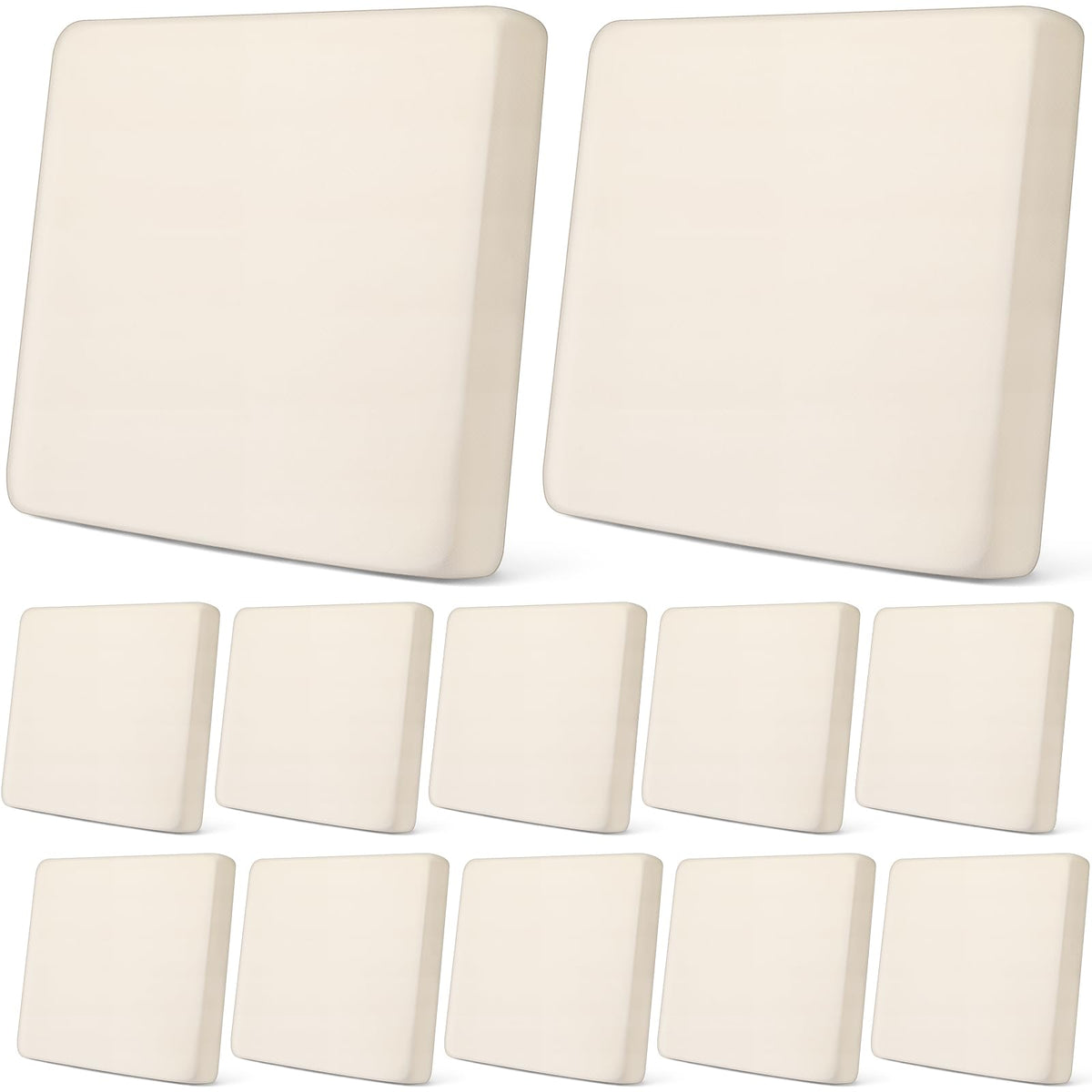 Newwiee stretch cushion cover beige back view protects cushions from wear.