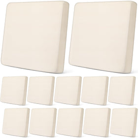 Newwiee stretch cushion cover beige back view protects cushions from wear.