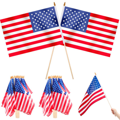 Newwiee USA flag 12x18 with safety spear top for outdoor display