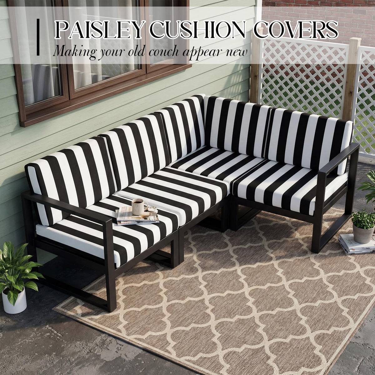 Newwiee water-resistant outdoor cushion cover keeps spills away.