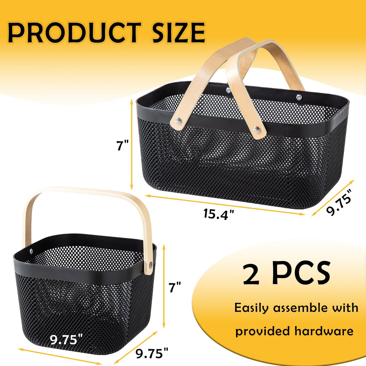 Nexboraque harvest basket mesh design large size for roomy fruit and veggie storage.