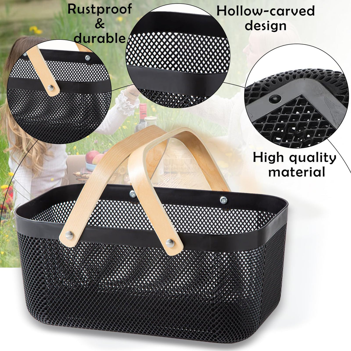 Nexboraque harvest basket mesh design small size ideal for compact organizing.