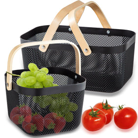 Nexboraque picnic basket with foldable wooden handle for easy transport and stylish look.