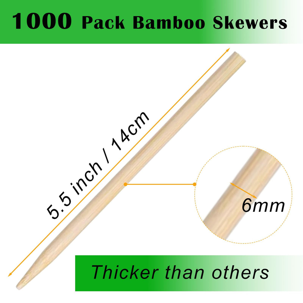 Nexboraque semi-point bamboo sticks ideal for easy piercing and quick prep