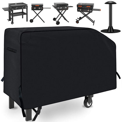 NEXCOVER 28-inch griddle cover front view protects a Blackstone setup from rain.