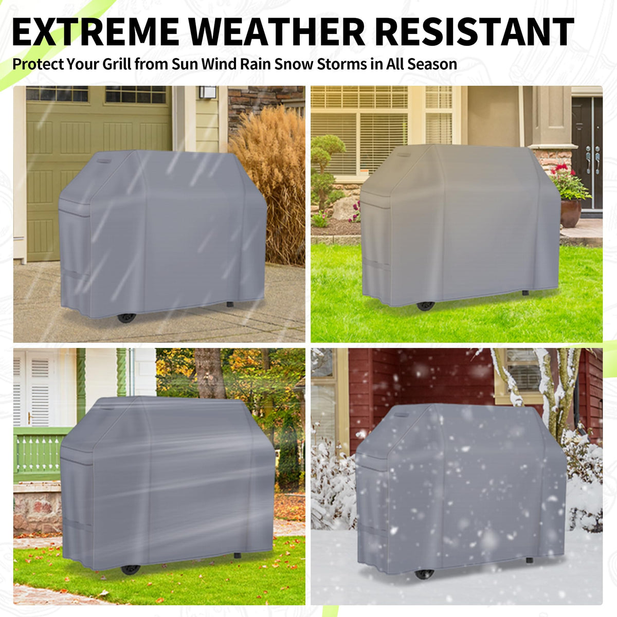 NEXCOVER 60-inch BBQ cover is easy to clean and store after use.