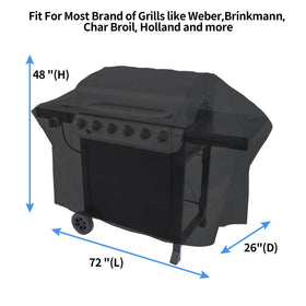 NEXCOVER 72-inch grill cover side-on fit showing secure coverage