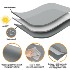 NEXCOVER grill cover with adjustable Velcro strap securing a tight fit.