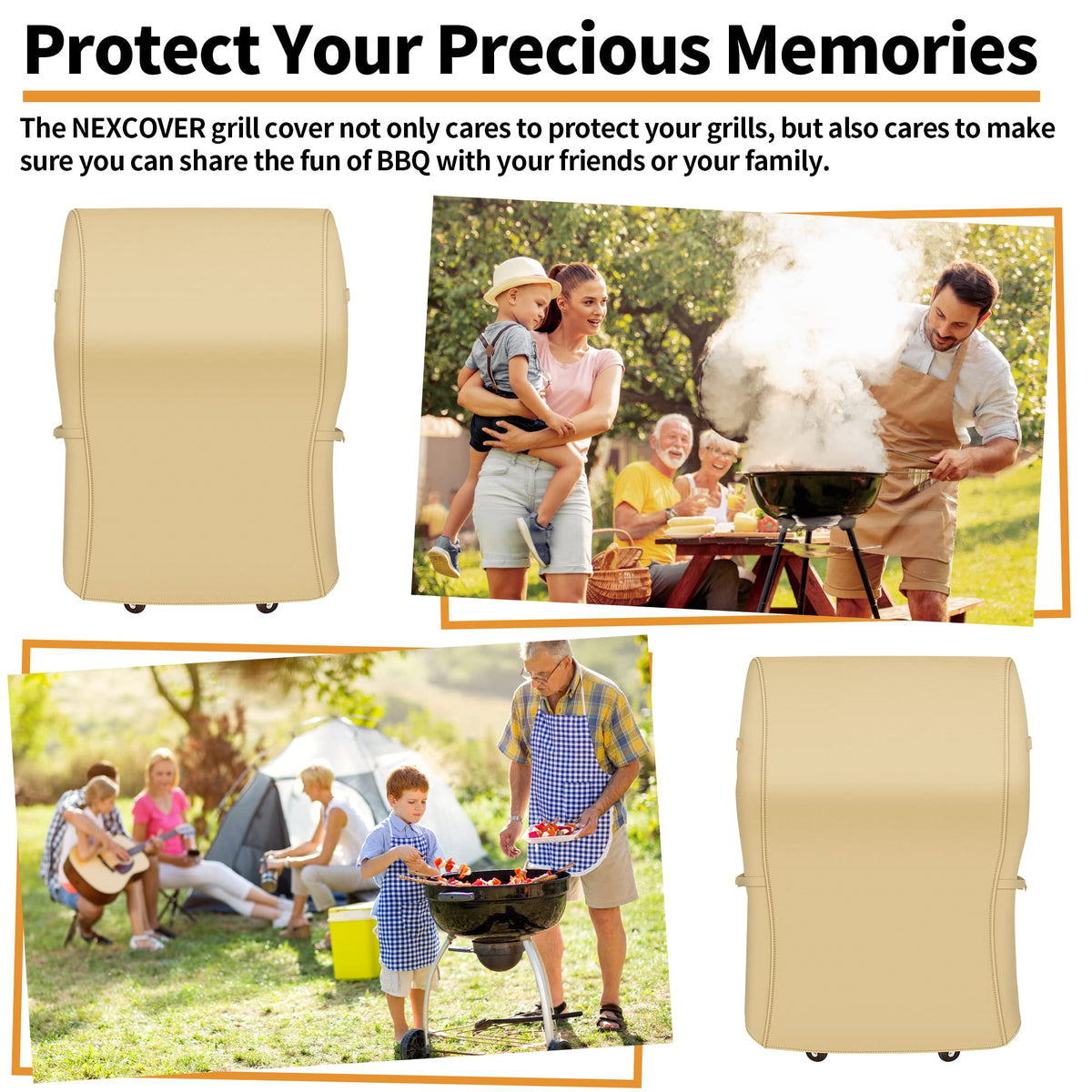 NEXCOVER grill cover compact storage in a bag for easy transport