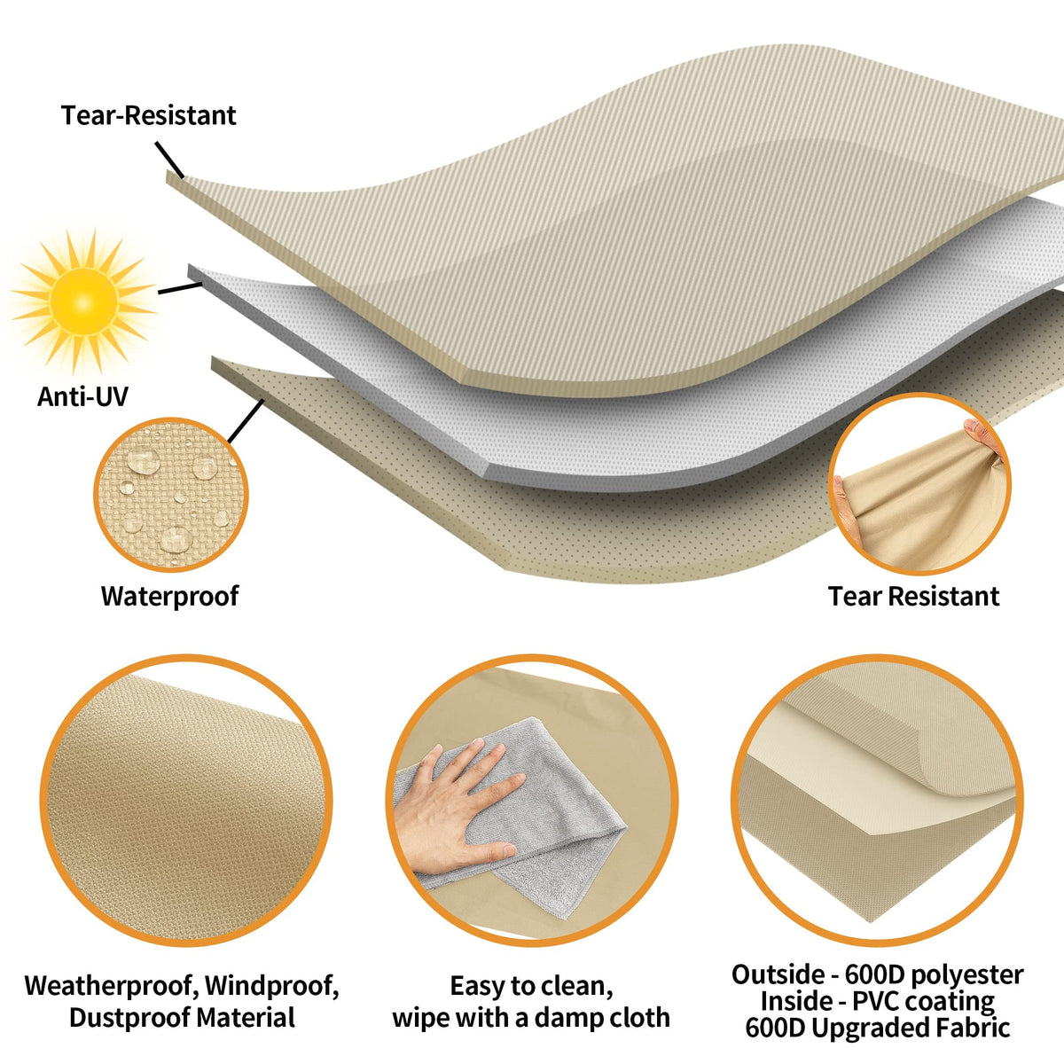 NEXCOVER grill cover waterproof close-up resisting rain and sun